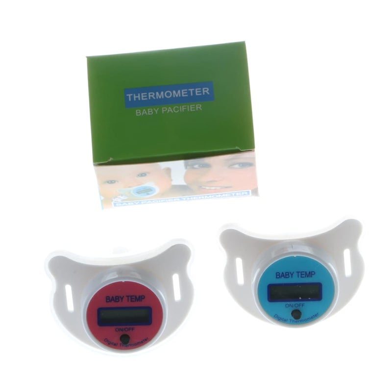 OTGO High Accuracy Thermometer LCD Display Nipple-Shaped Thermometer Pacifier Babies's Heating Fever Monitor Gauge Pink/Blue Digital Thermometer for Baby Oral Mouth Temperature Measuring Pink/Blue Nipple - Image 5